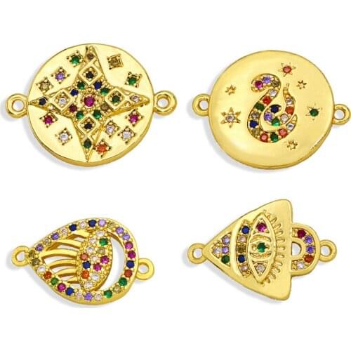 OCESRIO Brass Zirconia Snake Charms Necklace Charms for Bracelet Making Earring Pendants for Jewelry Making Supplies chma078