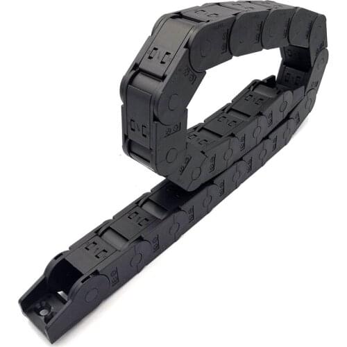 JFLO 25x25mm 1 Meter Plastic Wire Carrier Cable Drag Chain Closed Open On Both Sides With Connectors For CNC Free Shipping