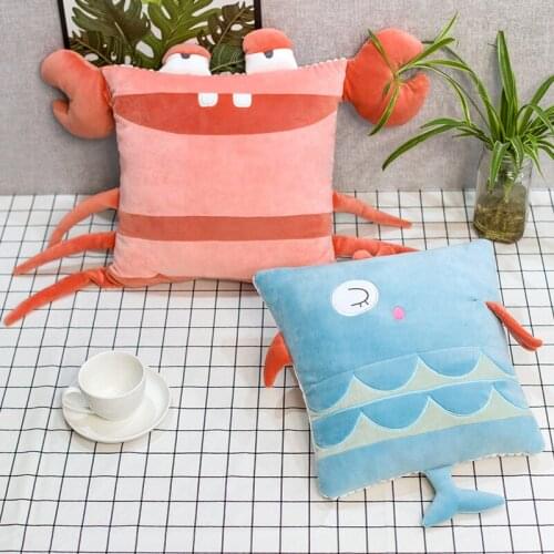 40x40cm Marine Life Whale Animal Nap Pillow Super Soft Short Plush Home Office Sofa Sleep Pillows For Children Birthday Gift
