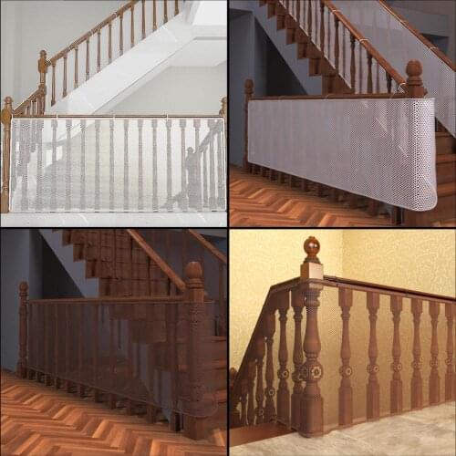 2/3M Sturdy Home Decor Thick Mesh Kids Stairs Safety Net For Pet Toy Rail Balcony Fall Protection Adjustable With Tying Ropes