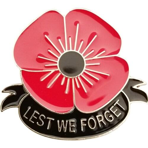 RSHCZY Red And Black Poppy Brooches For Women Vintage Enamel Pins For Backpacks Hat Bag Jewelry Gift Scarf Buckle