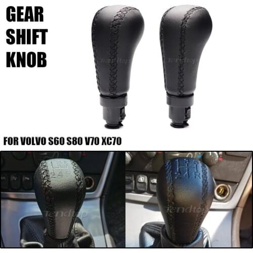 1Pcs 14MM 5 Speed 6 Speed Car Gear Shift Knob For Volvo S60 S80 V70 XC70 Sewing Leather Manual Shift Lever Handle