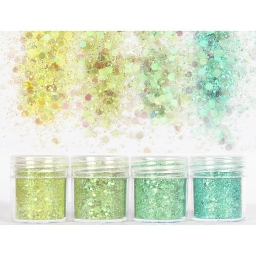 4pots Bling Hexagon Sequins 1mm Glitter Mixed UV Resin Mold Filling Material For Diy Making Resin Crafts Silicone Mold Pigment