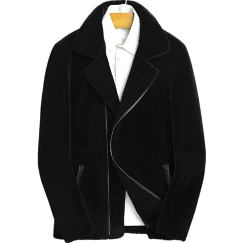 Real Sheep Shearling Fur Coat Winter Jacket Men 100% Wool Coat Streetwear Mens Jackets and Coats Manteau LSY080173 MY1858