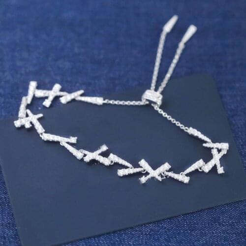 SLJELY Luxury Desinger S925 Sterling Silver Festival Dainty Adjustable Bracelet Micro Zirconia Women Wedding Party Fine Jewelry