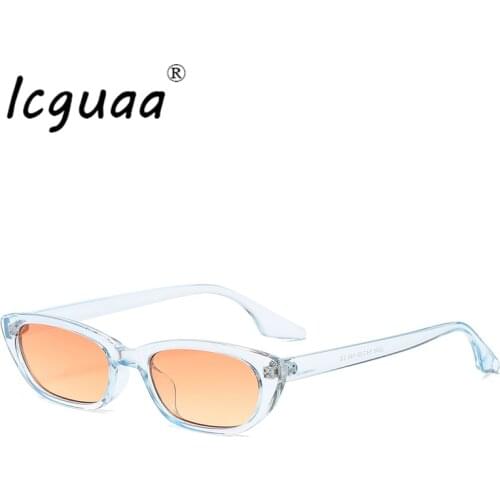 Retro Small Cat Eye Sunglasses Jelly Color Frame Eye Wear Fashion Gradient Small Square Sunglasses For Female UV400 Sunglasses