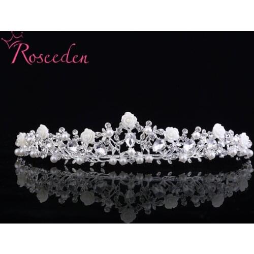 Gold Silver Color Wedding Tiara For Women Rhinestone Party Prom Tiara Headband Bride Hair Jewelry RE3748