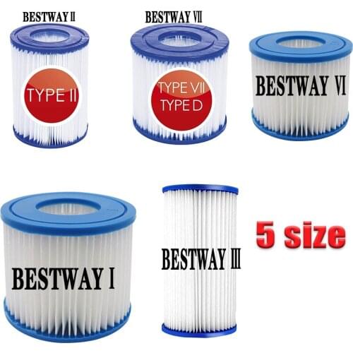 For BESTWAY I II III VI Universal Replacements for Pool Cleaning 5 Sizes Swimming Pool Equipment Type C Filter Pumps Cartridges