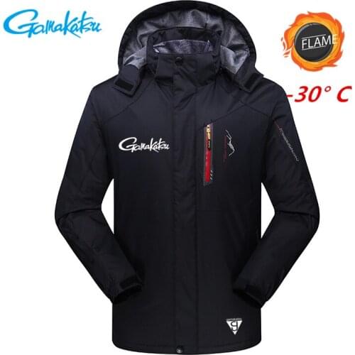 Gamakatsu Man Plus Velvet Warm Thick Windproof 2021 Winter Outdoor for Sports Hiking Fishing Clothing Plus Size Fishing Jacket