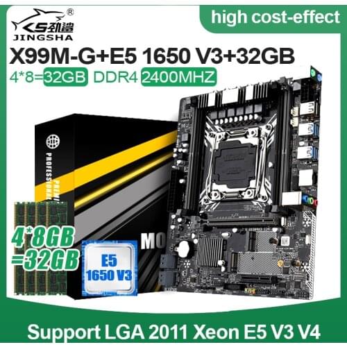 X99 MG MotherBoard with E5 1650v3 CPU and 4*8GB DDR4 2400MHZ Memory NVME M.2 SSD Wifi Slot LGA2011-3 USB3.0 game board