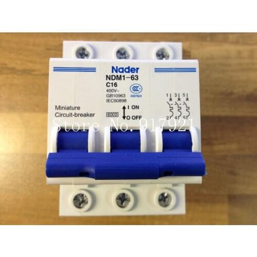 [ZOB] The letter NDM1-63 Nader genuine new C16 mini circuit breaker 3P16A air switch --5pcs/lot