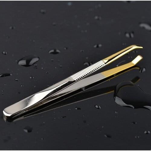 1Pc Professional Black Eyebrow Tweezer Beauty Hair Slanted Stainless Steel Metal Eyebrow Pliers Beauty Tools Accessories