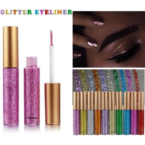 1pcs Rose Purple Glitter Eyeliner Liquid Eyeliner Pencil Makeup Stamps Seal Pen Eyeliner Pencil Waterproof Quick Dry Eyeliner