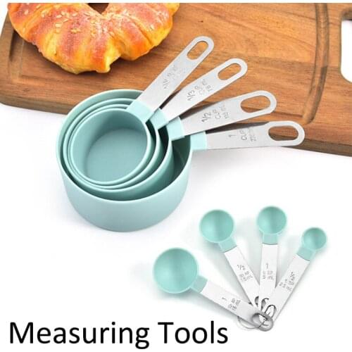 4Pcs/8pcs/10pcs Multi Purpose Spoons/Cup measuring cup Measuring spoon Tools PP Baking Accessories Stainless Steel/Plastic Handl