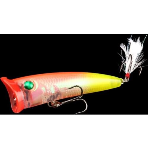 8cm/10.5g 3D Eyes Artificial Floating Popper Plastic Fishing Bait Sharp Hooks Bionic High Quality Fishing Lure Hard Lure