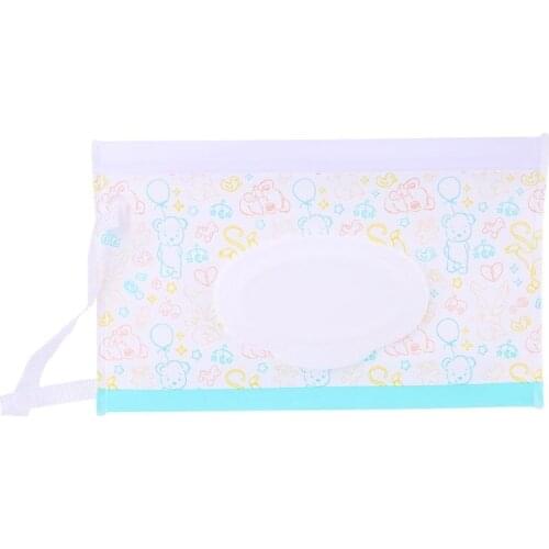 Clean Wipes Carrying Case Cartoon Print Wet Wipes Bag Cosmetic Easy-carry Pouch