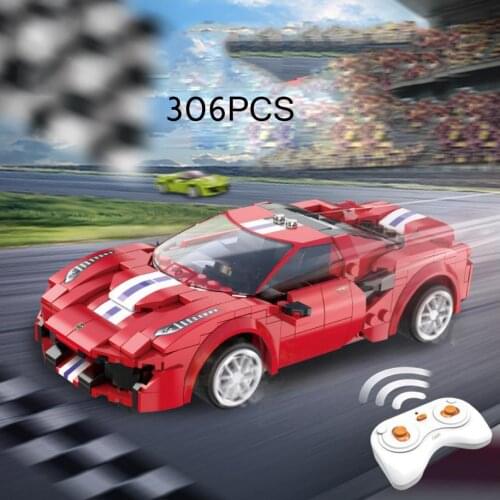 Beginner technical italia horse logo super sport car build block ferra 488 app rc brick 2.4Ghz radio remote control vehicle toy