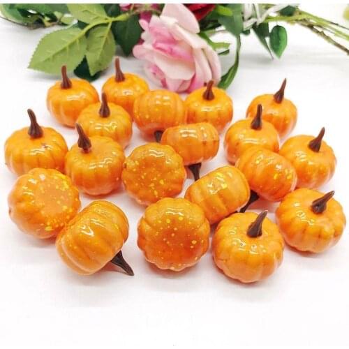 12/25pcs Artificial Mini Pumpki Halloween Decoration For Home Simulation Fruit Ornament Vegetable Display Window DIY Fake C M8T4