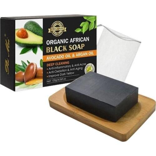 Cocoa Beans Bamboo Soap Tourmaline Black Soap Natural Acne Soap Traditional Charcoal Active Energy Herbal Soaps For Acne