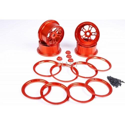 Alloy CNC Wheel Hub Kit with Nut 4Pcs Fit for 1/5 Losi 5ive-t Rovan LT King Motor X2