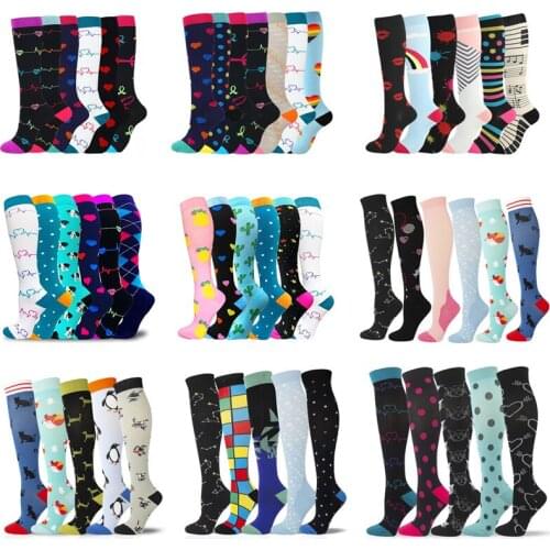Compression Socks 20-30 Mmhg Unisex Anti Fatigue Pain Relief Knee Stockings Outdoor Running Cycling Fitness Soccer Socks New
