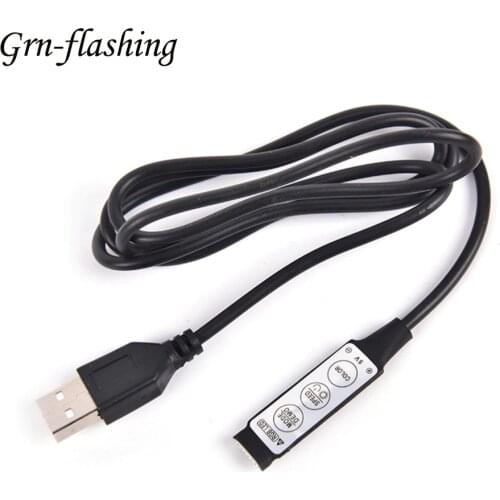 0.5m 1m RGB Controller 5V USB Connector Cable 4pin Line Dimmer 3 Keys for 5V 5050 2835 RGB LED Strip Ribbon TV Backlight Light