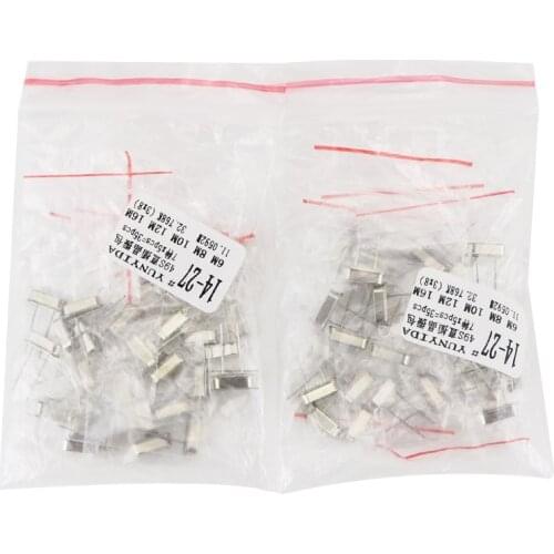 35PCS 49S Crystal Oscillator Electronic Kit 7values X 5PCS 6M 8M 10M 12M 11.0592M 16M 32.768K Resonator Ceramic Quartz Resonator