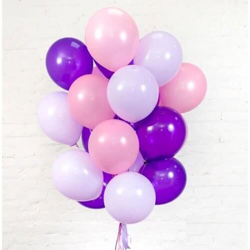 30pcs 10 Inch New Haze Gray Purple Pink Mix Latex Balloons For Wedding Party Girls Birthday Party Decora Baby Shower Supplies