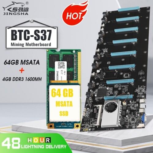Ethereum Bitcoin Mining Motherboard with 64GB MSATA SSD 4GB DDR3 1600MHz RAM Has Ultra-Low Consumption and Ultra-High Computing