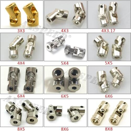 AXSPEED 2PCS RC Car Boat Model Universal Shaft Coupler Motor Connector Metal Universal Joint Coupling