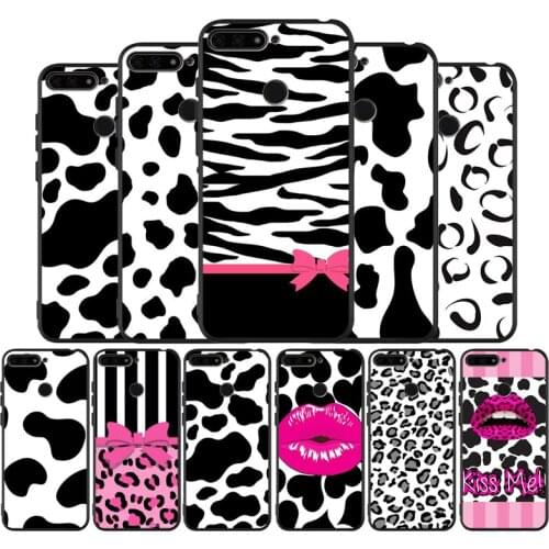 Cow Pattern Black White Black TPU Silicone Soft Phone Case For Honor 8X 9 8 10 20 30 Lite Pro MATE 9 10 20 30 Pro Lite