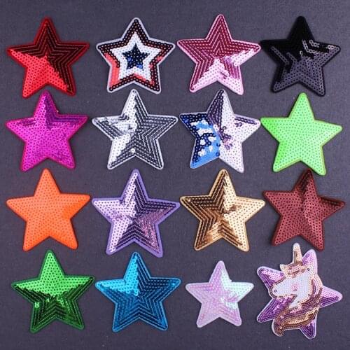 Star Glitter Sequined Patches Shiny Solid Crown Heart Star Heart Accessory For Apparel Sewing Materials Garment Decoration