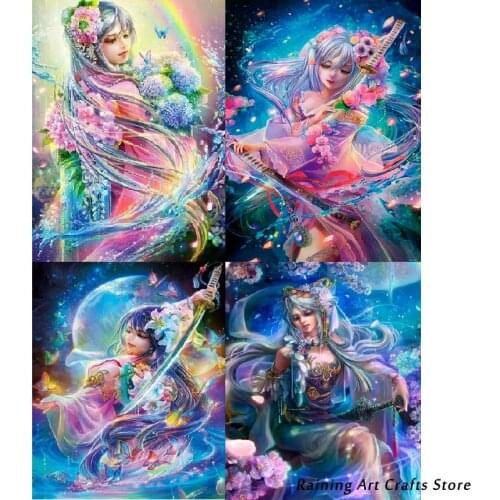 5D Diy Diamond Painting Anime Girl Cross Stitch Kits Full Round Square Drill Rhinestone Embroidery Mosaic Pictures Home Decor