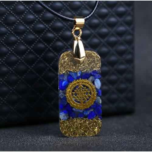 2021 NEW ARRIVE lapis lazuli stone resin Pendant Wrap braid buddhist jewelry for women Energy necklace drop shipping
