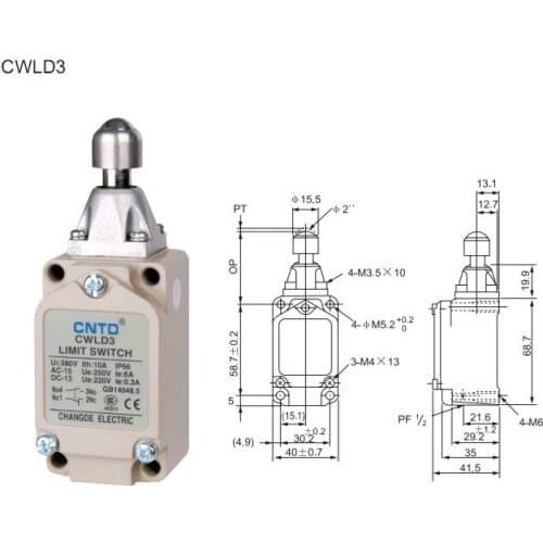 2Pcs/Lot Top Quality Original CNTD CWLD3 Limit Switch/Micro Switch , Strong aluminum cast outer shell