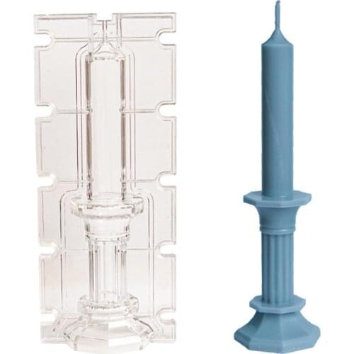 DIY Candlestick Candle Mold Retro Candle Holder Shape Home Decoration Acrylic Plaster Aromatherapy Candle Making Supplies