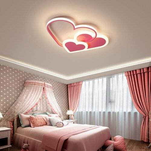Heart Style Led ceiling lamps Led Bar Wedding Light Pink Dining room Surface Lighting kid Children lamp Romantic daily lighting