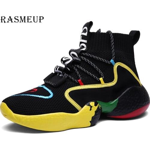 RASMEUP Breathable Men Women Socks Sneakers 2019 Fashion Mens Flat Platform Trainers Ladies Shoes Male Footwear Plus Size