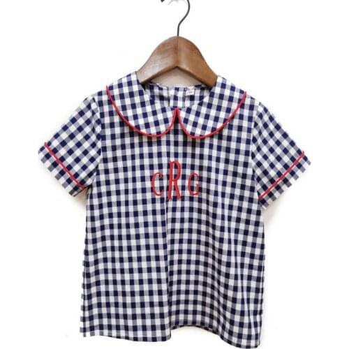 Baby Boy Shirts For Children Plaid Clothes Boys Boutique Clothing Boys Brothers Tops Toddler Letters T-Shirt
