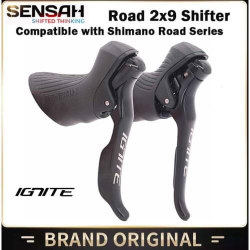 Sensah 1 Pair Road Bicycle Shifter 2x9 Speed Brake Lever Lock Bike Shifting IGNITE R7000 Rear Derailleur For Shimano Road 9S RD