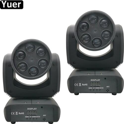 2Pcs/Lot Six Bee Eyes and Laser Moving Head Beam Light RGBW 4in1 LED Lamp DMX512 Sound Channels For Professional Praty Stage