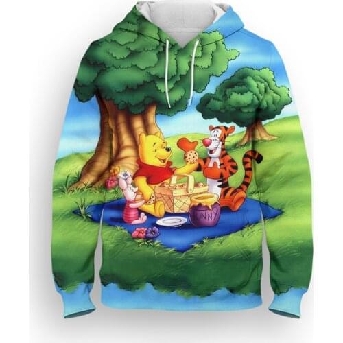 Oversized Hoodie For Men Spring Autumn Disney The Tigger Movie Boy Girl Kids Sweatshirt Casual 3D Print Anime Children Clothes