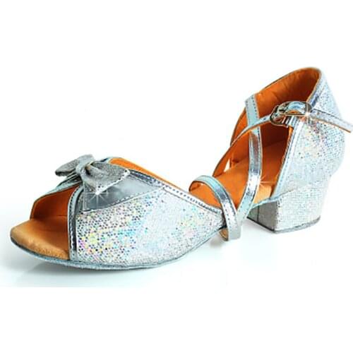 Comfortable Latin Dance Shoes Kids Girls Children Party Tango Ballroom Soft Bottom Dancing Shoes 4 Color wholesale C54