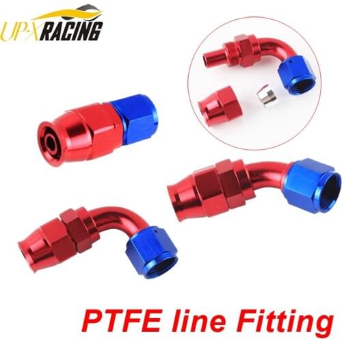 AN6 8 10 straight 45 90 DEGREE REUSABLE SWIVEL hose end for PTFE stainless steel nylon HOSE FITTING