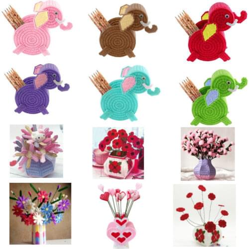 Cross Stitch DIY Tissue Boxes Embroidery Cross Stitching Semi-finished Crafts flower bottle and Pen holder Already cropped