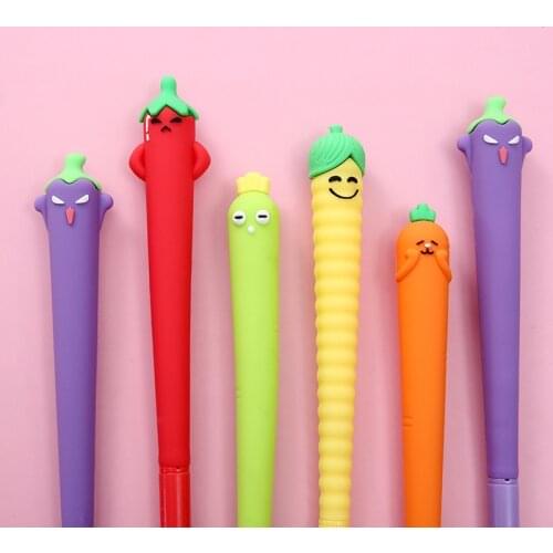 40 pcs/lot Funny Vegetables Gel Pen Cute 0.5 mm Signature Pens School Office writing Supplies Promotional Gift