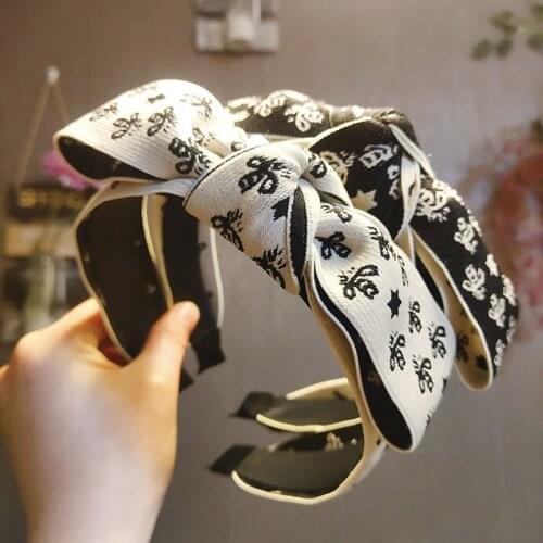 Print Bee Big Bow Knot Hairbands For Women Headbands For WomenHair Accessories Hairband for Girls Sparkling Headband