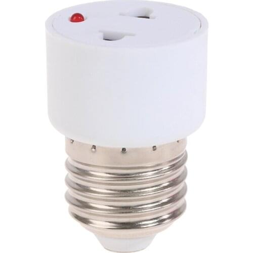 1PC 220V E27 ABS White Connector Accessories US/EU Plug Screw Bulb Base Adapter