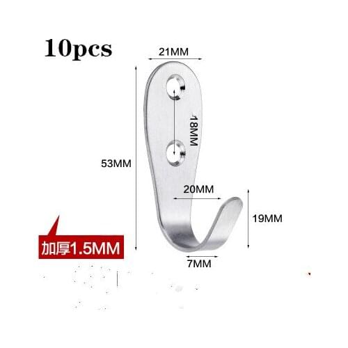 10 pieces wall hook waterproof wall sticker Stainless steel wall sticker hook hook for Kitchen Bathroom