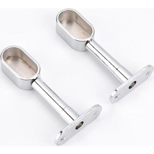 16x32mm Closet Hanging Rod Closet Fixed Top Mounting Middle Hanging Flange Seat Fittings